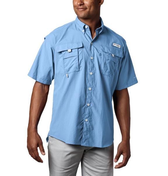 Columbia PFG Bahama II Fishing Shirts Blue For Men's NZ15360 New Zealand